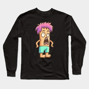 Orange Monster with Pink Hair Long Sleeve T-Shirt